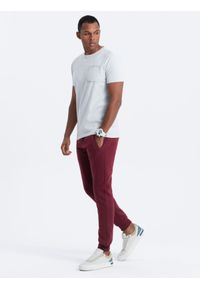 Ombre Clothing - Spodnie męskie dresowe JOGERRY - bordowe V9 OM-PABS-0134 - XXL. Kolor: czerwony. Materiał: dresówka #2