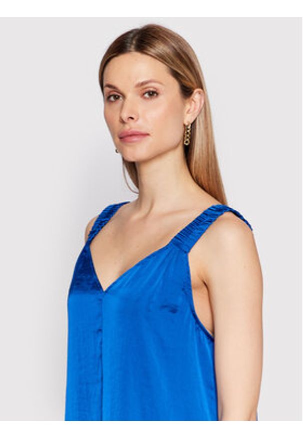 DKNY Sukienka codzienna P2DBTN10 Niebieski Regular Fit. Okazja: na co dzień. Kolor: niebieski. Materiał: syntetyk. Typ sukienki: proste. Styl: casual