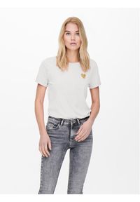 only - ONLY T-Shirt Kita 15244714 Biały Regular Fit. Kolor: biały. Materiał: bawełna