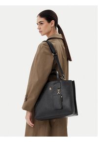 TOMMY HILFIGER - Tommy Hilfiger Torebka Th Distinct Satchel Mono AW0AW17174 Czarny. Kolor: czarny. Materiał: skórzane #5