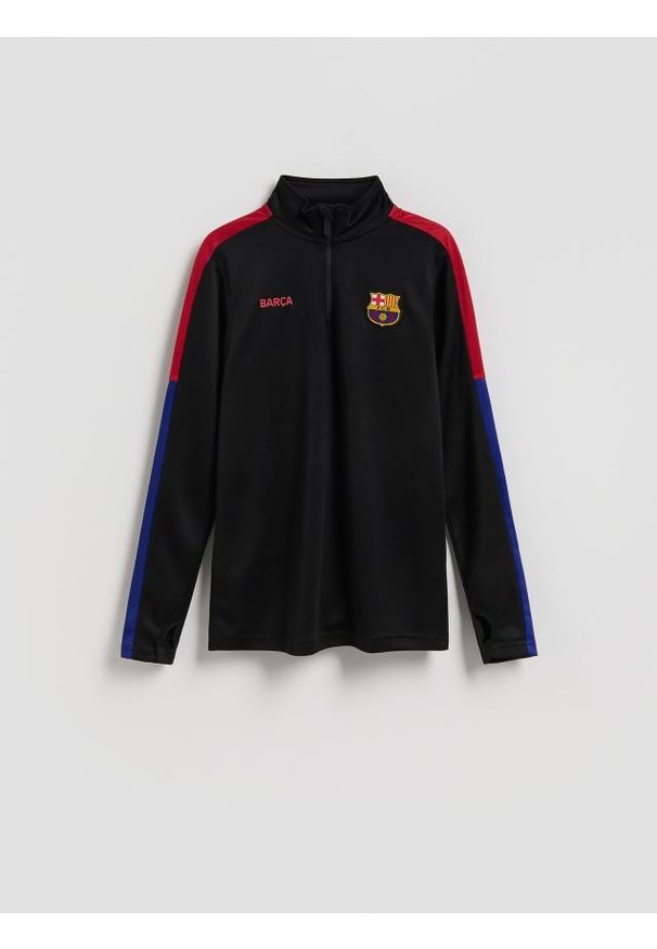 Reserved - Longsleeve FC Barcelona - czarny. Kolor: czarny. Materiał: dzianina. Długość rękawa: długi rękaw. Wzór: gładki