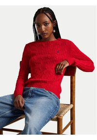Polo Ralph Lauren Sweter 211971869502 Czerwony Slim Fit. Typ kołnierza: polo. Kolor: czerwony. Materiał: bawełna #3