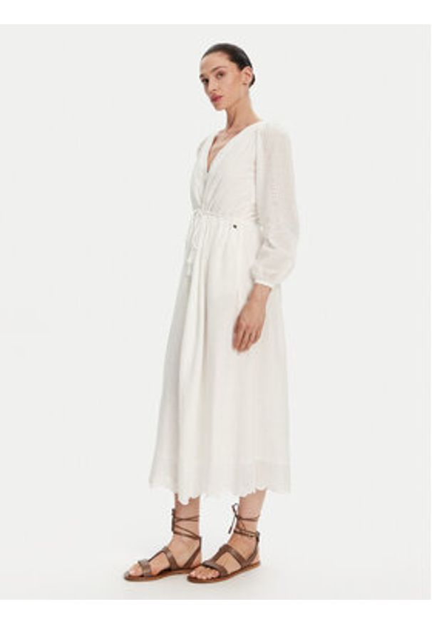 Pepe Jeans Sukienka letnia Deepty PL953693 Biały Regular Fit. Kolor: biały. Materiał: bawełna. Sezon: lato