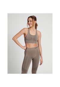 Damski bezszwowy biustonosz sportowy Hummel Shaping. Kolor: wielokolorowy, zielony, beżowy, brązowy, szary. Sport: fitness #1