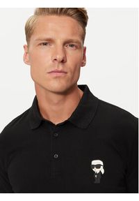 Karl Lagerfeld - KARL LAGERFELD Polo 745022 500221 Czarny Regular Fit. Typ kołnierza: polo. Kolor: czarny. Materiał: bawełna