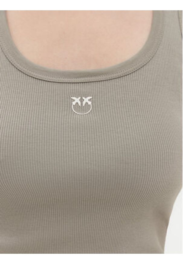 Pinko - PINKO Top Calcolatore 100807 Szary Regular Fit. Kolor: szary. Materiał: bawełna