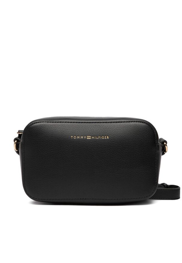 TOMMY HILFIGER - Tommy Hilfiger Torebka Th Logo Camera Bag AW0AW18115 Czarny. Kolor: czarny. Materiał: skórzane