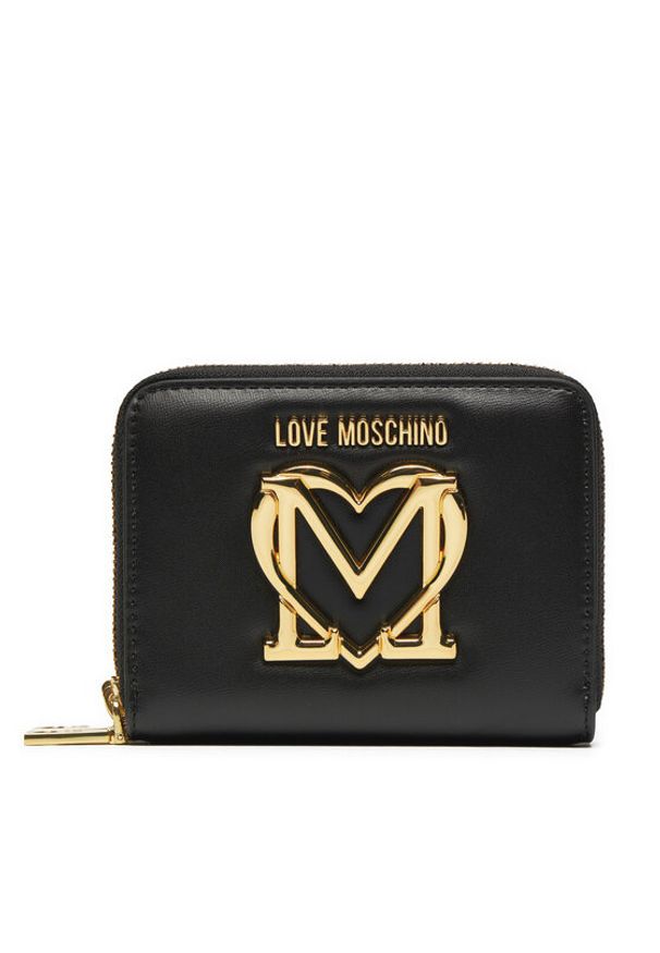 Love Moschino - LOVE MOSCHINO Portfel damski JC5713PP0LKC0000 Czarny. Kolor: czarny. Materiał: skóra