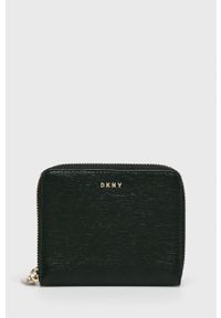DKNY - Dkny portfel skórzany damski kolor czarny. Kolor: czarny. Materiał: skóra