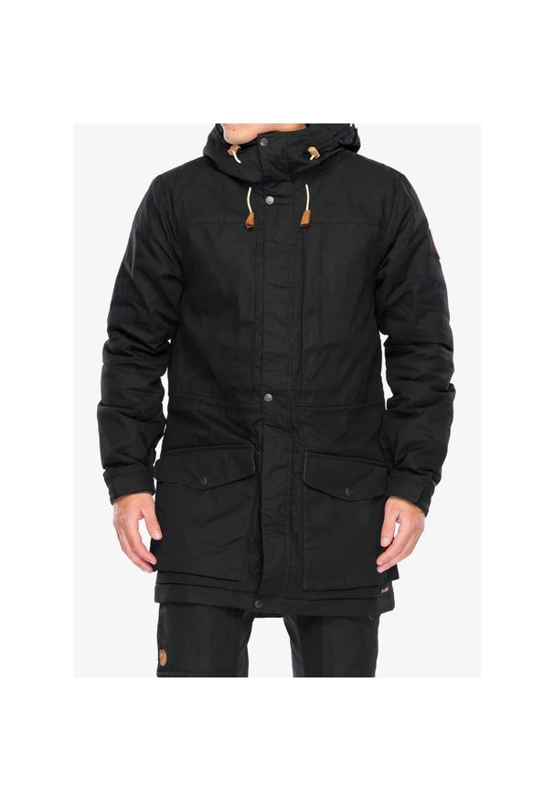 Fjällräven - Kurtka ocieplana męska Fjallraven Singi Wool Padded Parka. Kolor: czarny. Sport: turystyka piesza