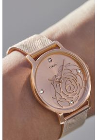 Timex zegarek TW2U98100 Transcend Floral damski kolor różowy. Kolor: różowy. Materiał: materiał #3