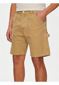 Jack & Jones - Jack&Jones Szorty jeansowe Jjitony 12252814 Brązowy Loose Fit. Kolor: brązowy. Materiał: bawełna