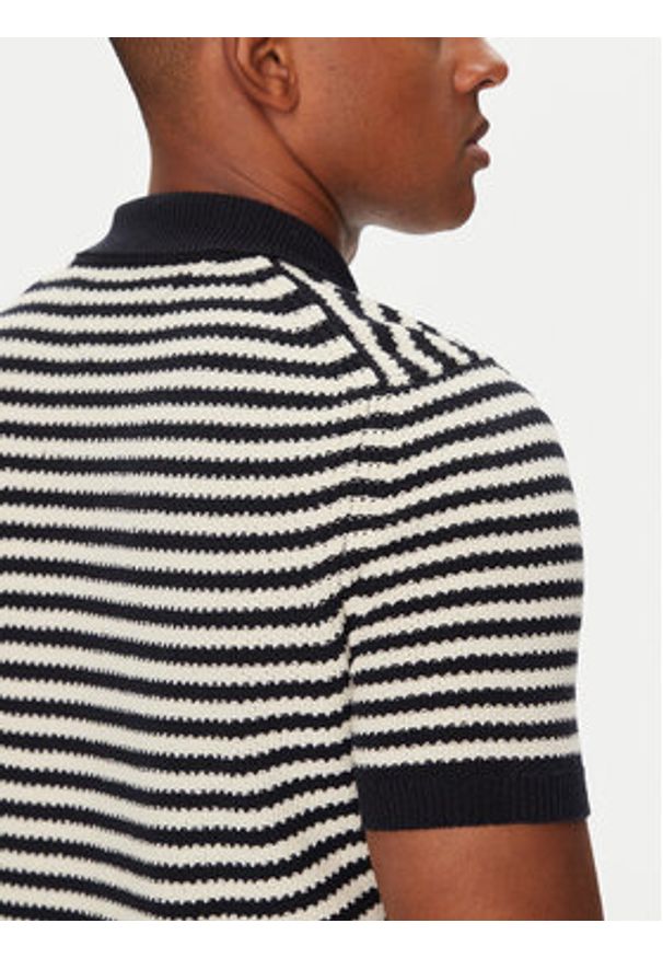 TOMMY HILFIGER - Tommy Hilfiger Polo MW0MW39531 Granatowy Regular Fit. Typ kołnierza: polo. Kolor: niebieski. Materiał: syntetyk