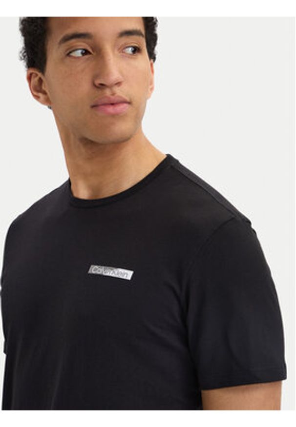 Calvin Klein T-Shirt SS 30s EU LV04LG810G Czarny Slim Fit. Kolor: czarny. Materiał: bawełna