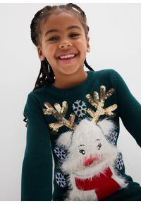 bonprix - Sukienka dzianinowa z torebką (komplet 2-cz.). Kolekcja: plus size. Kolor: zielony. Materiał: dzianina. Styl: wizytowy #2