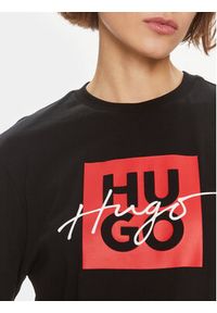 Hugo T-Shirt Dashire_3 50485373 Czarny Regular Fit. Kolor: czarny. Materiał: bawełna