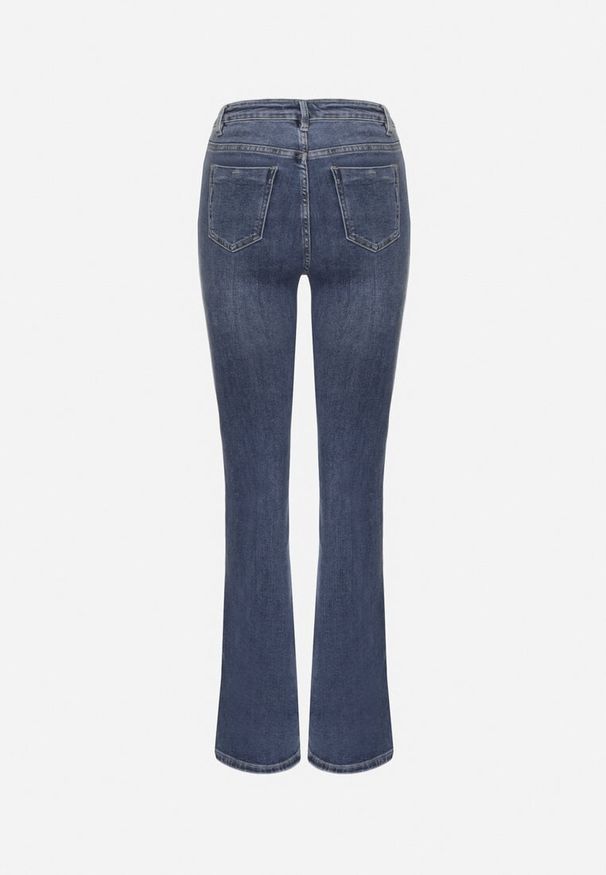 Born2be - Niebieskie Elastyczne Jeansy o Kroju Dzwonów Zenaia. Okazja: na co dzień. Kolor: niebieski. Styl: casual, elegancki