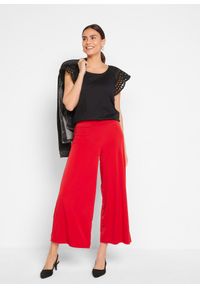 bonprix - Shirt z ażurowym haftem. Kolor: czarny. Wzór: ażurowy, haft. Styl: klasyczny, elegancki