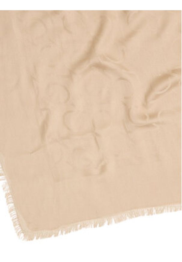Calvin Klein Chusta Shiny Jacquard Monogram K60K612974 Beżowy. Kolor: beżowy. Materiał: materiał