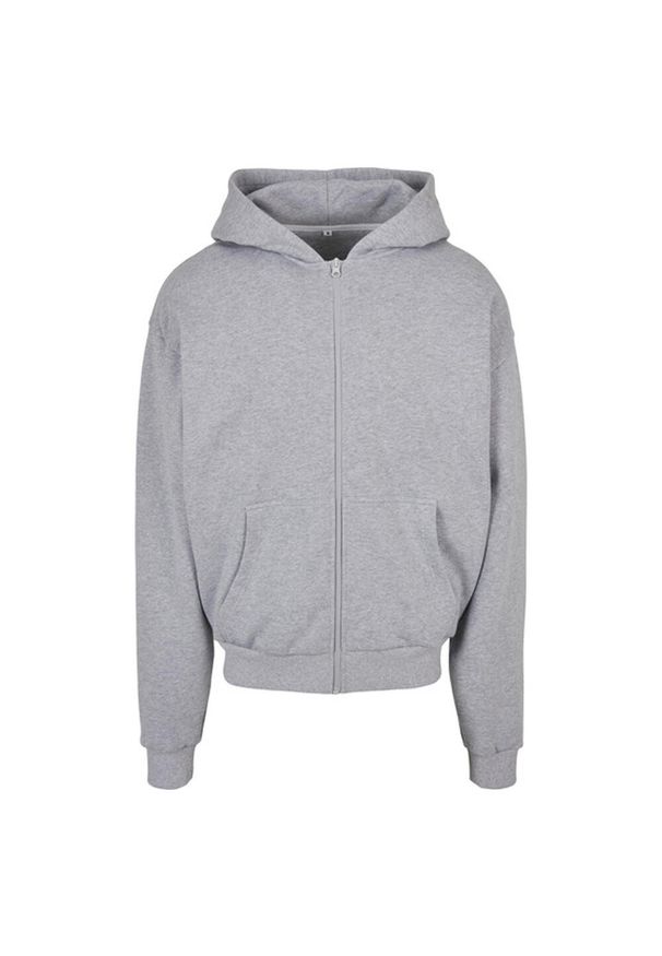 BUILD YOUR BRAND - Bluza Z Kapturem Dla Dorosłych Unisex Ultra Heavy Zapinana Na Zamek Błyskawiczny. Typ kołnierza: kaptur. Kolor: szary