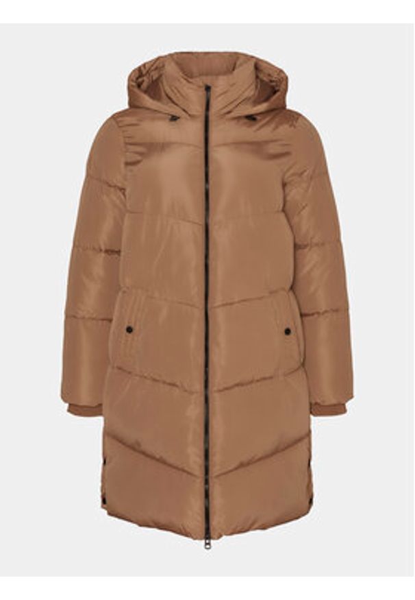 Vero Moda Curve Kurtka zimowa 10297304 Brązowy Regular Fit. Kolor: brązowy. Materiał: syntetyk. Sezon: zima