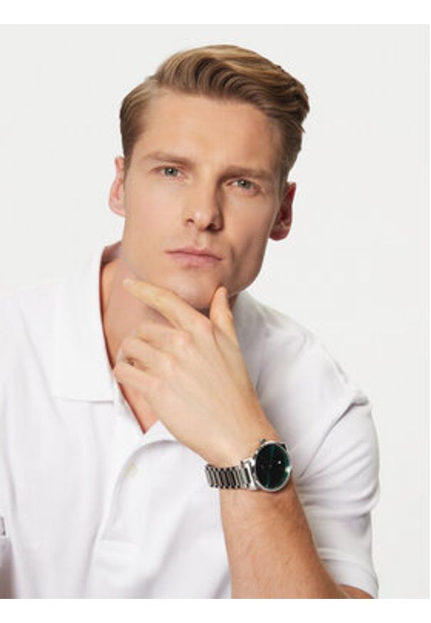 BOSS Zegarek Dean 1514134 Srebrny. Kolor: srebrny