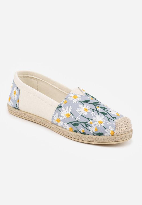 Born2be - Niebieskie Espadryle z Plecionką i Kwiatowym Haftem Alenara. Okazja: na co dzień, na spacer. Kolor: niebieski. Materiał: jeans. Wzór: haft, kwiaty. Sezon: lato. Styl: elegancki, casual
