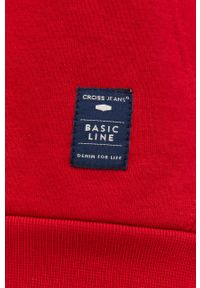 Cross Jeans bluza męska kolor czerwony z kapturem gładka. Okazja: na co dzień. Typ kołnierza: kaptur. Kolor: czerwony. Materiał: dzianina. Wzór: gładki. Styl: casual #4