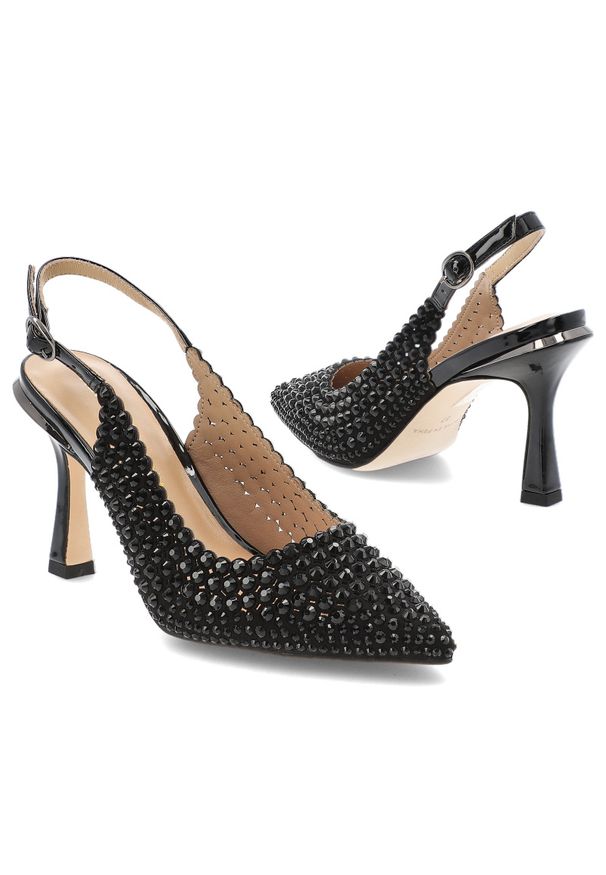 Czarne Czółenka Alma En Pena Eleganckie Obuwie Damskie Na Szpilce. Okazja: na imprezę. Zapięcie: pasek. Kolor: czarny. Obcas: na szpilce. Styl: elegancki. Wysokość obcasa: średni