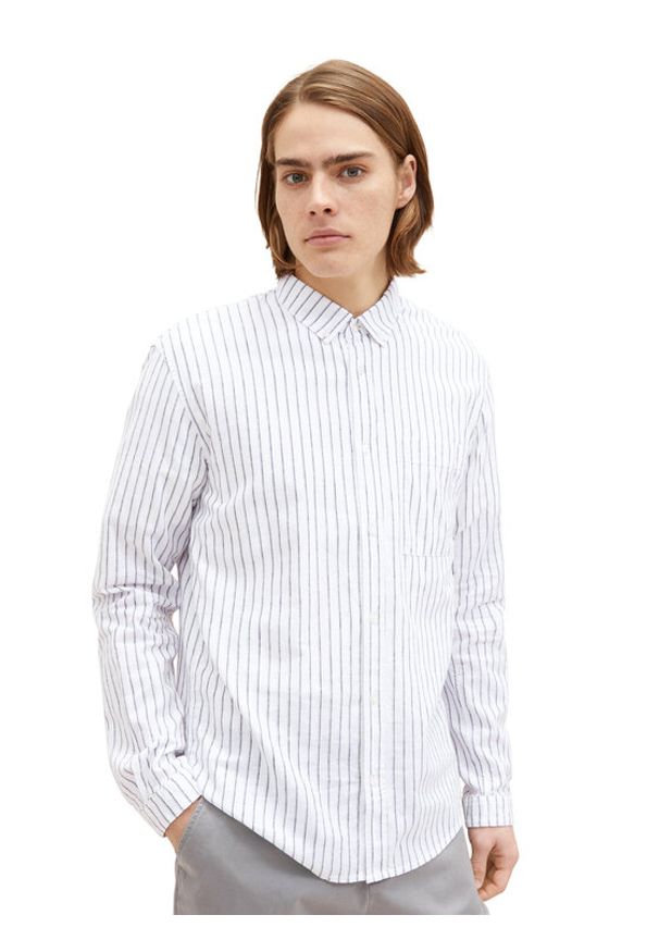 Tom Tailor Denim Koszula 1034922 Biały Regular Fit. Kolor: biały. Materiał: bawełna