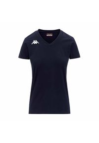 Damski jersey Kappa Brizza. Typ kołnierza: dekolt w kształcie V. Kolor: niebieski. Materiał: jersey. Sport: piłka nożna