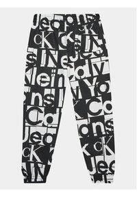 Calvin Klein Jeans Spodnie dresowe Grid IB0IB01937 Czarny Regular Fit. Kolor: czarny. Materiał: bawełna #3