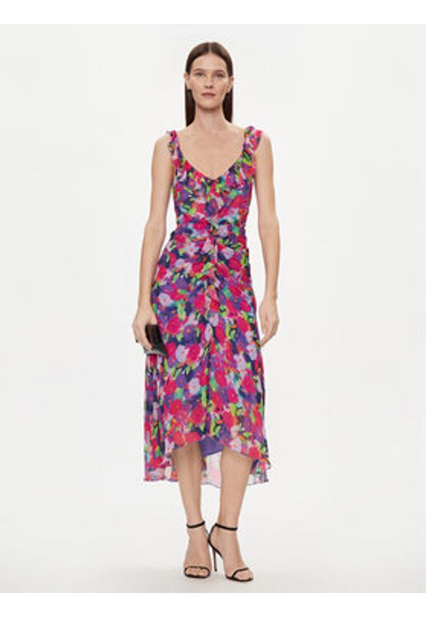 Nissa Sukienka letnia RC14754 Kolorowy Regular Fit. Materiał: wiskoza. Wzór: kolorowy. Sezon: lato