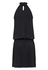 Sukienka z dekoltem halter bonprix czarny. Typ kołnierza: dekolt halter. Kolor: czarny #1