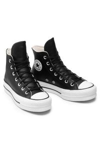 Converse Trampki Chuck Taylor All Star Lift Clean Hi 561675C Czarny. Kolor: czarny. Materiał: skóra #8