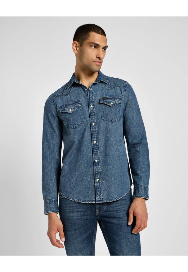 Lee - LEE MĘSKA KOSZULA REGULAR WESTERN SHIRT GREEN AURA 112355743 L66W008582