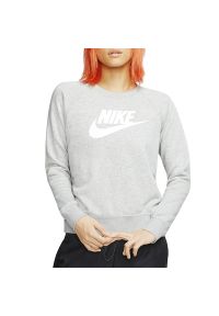 Bluza Nike Sportswear BV4112-063 - szara. Kolor: szary. Materiał: bawełna, materiał, poliester. Długość rękawa: długi rękaw. Długość: długie. Wzór: aplikacja. Styl: klasyczny