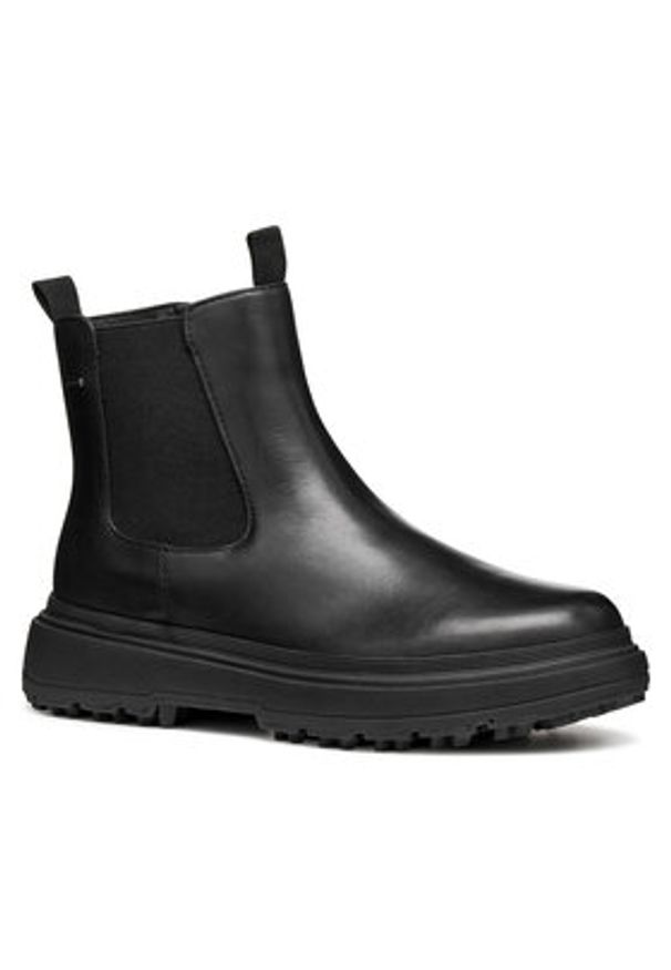 Geox Botki D Lamidie + Grip Abx D46XMD 00043 C9999 Czarny. Kolor: czarny. Materiał: skóra