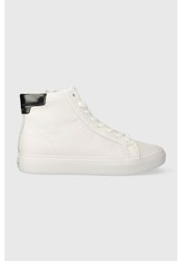 Calvin Klein trampki VULC HIGH TOP damskie kolor biały HW0HW01679. Nosek buta: okrągły. Zapięcie: sznurówki. Kolor: biały. Materiał: skóra. Szerokość cholewki: normalna
