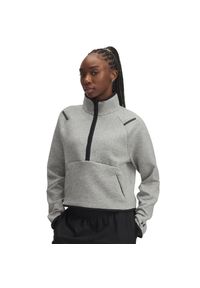 Krótkisweterek z suwakiem 1/2 i kieszenią kangurką dla kobiet Under Armour Unsto. Kolor: szary #1