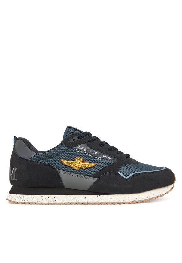 Sneakersy Aeronautica Militare. Kolor: niebieski
