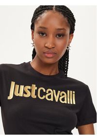 Just Cavalli T-Shirt 76PAHG11 Czarny Slim Fit. Kolor: czarny. Materiał: bawełna