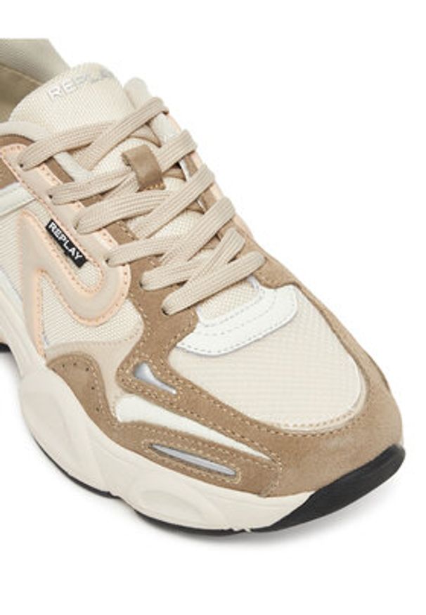 Replay - REPLAY Sneakersy GWS9N .000.C0012T Beżowy. Kolor: beżowy. Materiał: skóra