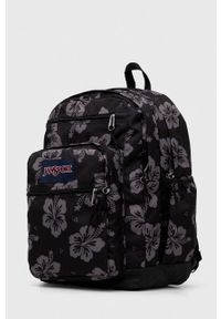 JanSport - Jansport plecak kolor czarny duży wzorzysty. Kolor: czarny. Materiał: włókno, materiał #6