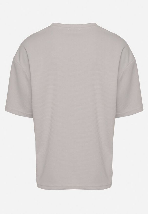 Born2be - Jasnoszara Koszulka T-shirt Klasyczna Paliessa. Kolor: szary. Styl: klasyczny