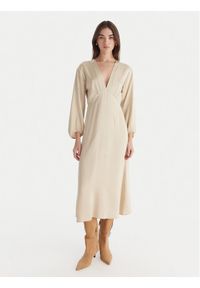 ViCOLO Sukienka koktajlowa TF0250 Beżowy Regular Fit. Kolor: beżowy. Materiał: wiskoza. Styl: wizytowy #1