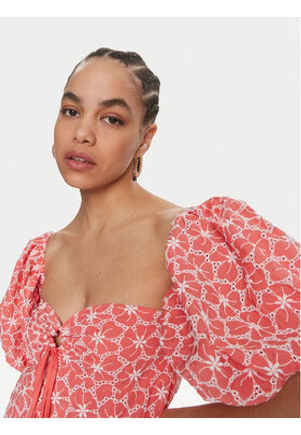 Fracomina Sukienka letnia FS24SD1009W40401 Koralowy Regular Fit. Kolor: pomarańczowy. Materiał: bawełna. Sezon: lato