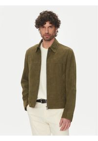 BOSS Kurtka skórzana H-Malbano5 50528014 Zielony Regular Fit. Kolor: zielony. Materiał: skóra