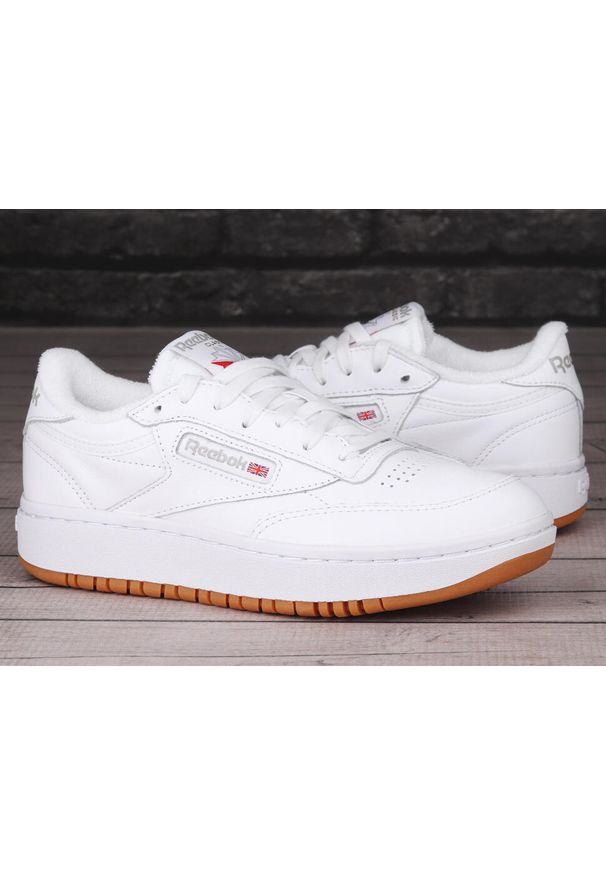 Buty damskie trampki Reebok CLUB C DOUBLE. Kolor: biały, wielokolorowy, brązowy. Model: Reebok Club