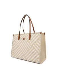 TOMMY HILFIGER - Tommy Hilfiger Torebka Th City Tote AW0AW18394 Beżowy. Kolor: beżowy. Materiał: skórzane #3